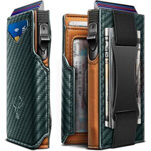 Men Wallet Gift Boxed,Slim Front Pocket Wallet Money Clip